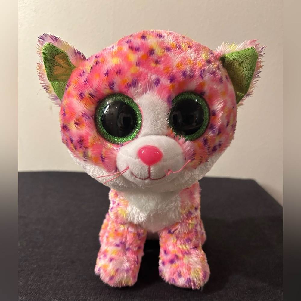 Ty SOPHIE Pink Speckled Cat Beanie Boo Buddy 9”